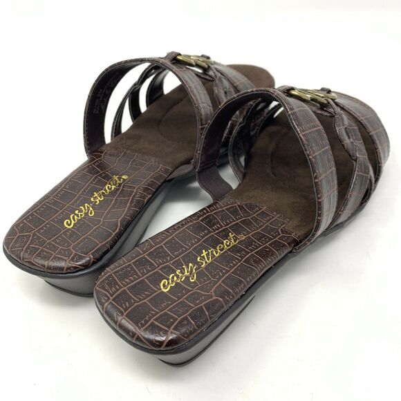Easy Street Torrid Sandals Brown Faux Leather Size 9M - Picture 10 of 11